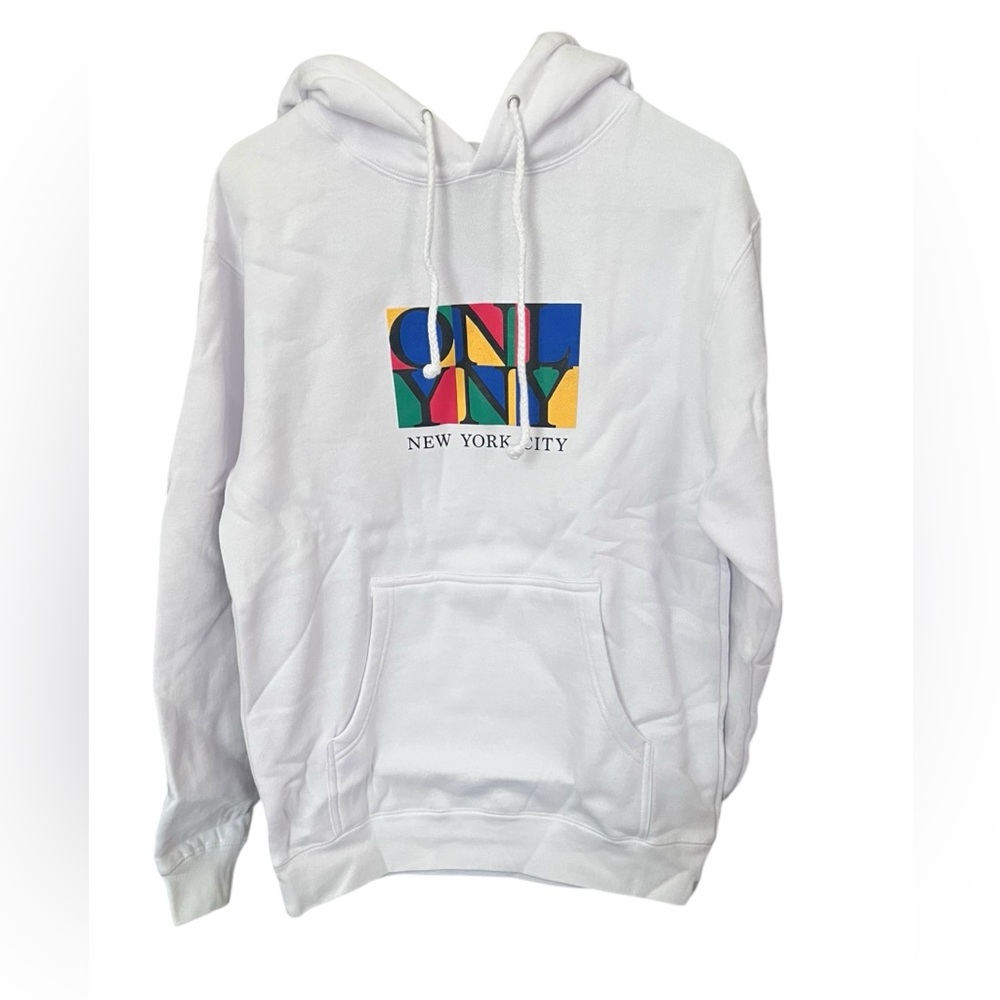 Only NY New York City Premium Hoodie Unisex White Size S NWT